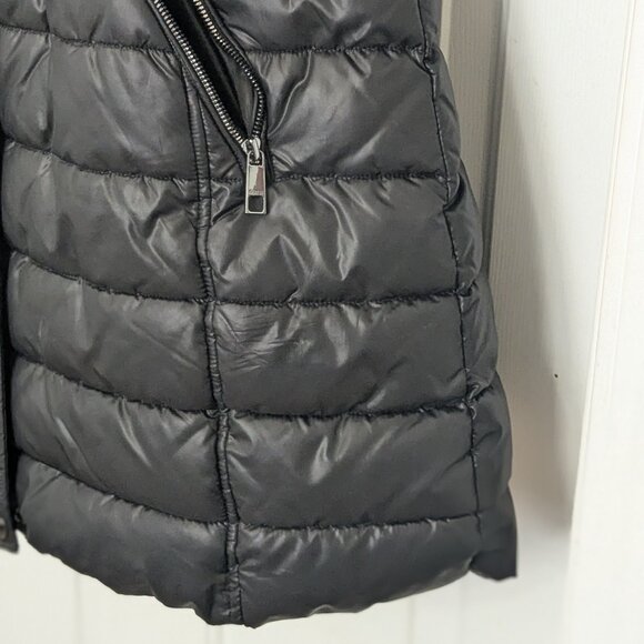 Guess Women's 3/4 Length Puffer Jacket With Pockets and Hood Sz XL Black - Picture 6 of 16
